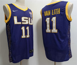 LSU Tigers #11 Hailey Van Lith Purple Stitched Jersey
