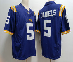 LSU Tigers #5 Jayden Daniels Purple 2023 F.U.S.E. Authentic stitched NCAA jersey