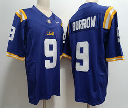 LSU Tigers #9 Joe Burrow Purple 2023 F.U.S.E Authentic stitched Football jersey