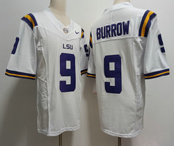LSU Tigers #9 Joe Burrow White 2023 F.U.S.E Authentic stitched Football jersey