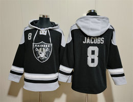Las Vegas Raiders #8 Josh Jacobs Black NFL Stitched Hoodies