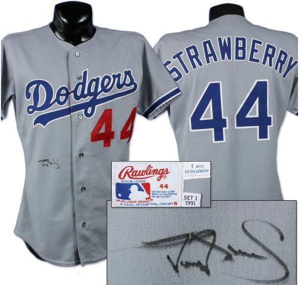 Los Angeles Dodgers #44 Darryl Strawberry Gray Jersey