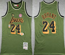 Los Angeles Lakers #24 Kobe Bryant Green 1996-97 final Hardwood Classic Stitched NBA Jersey