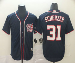 Majestic Washington Nationals #31 Max Scherzer Navy Game Authentic Stitched MLB Jersey