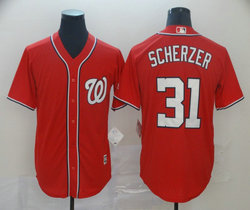 Majestic Washington Nationals #31 Max Scherzer Red Game Authentic Stitched MLB Jersey