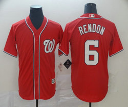 Majestic Washington Nationals #6 Anthony Rendon Red Game Authentic Stitched MLB Jersey