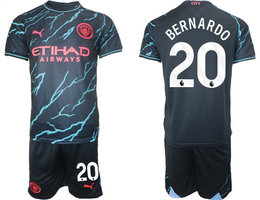Manchester City 2023-24 #20 BERNARDO Home Blue Away Soccer Club Jersey