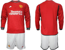 Manchester united 2023-24 Home long sleeve Soccer Club Jersey