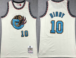 Memphis Grizzlies #10 Mike Bibby Cream Hardwood Classics Authentic Stitched NBA jersey