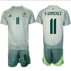 Mexico 2024-25 #11 S.GIMENEZ Away Mexico Soccer Jersey