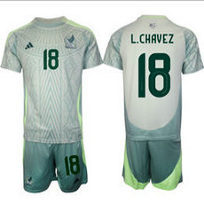 Mexico 2024-25 #18 L.CHAVEZ Away Mexico Soccer Jersey