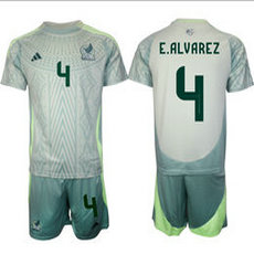 Mexico 2024-25 #4 E.ALVAREZ Away Mexico Soccer Jersey