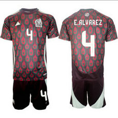 Mexico 2024-25 #4 E.ALVAREZ home Mexico Soccer Jersey