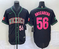 Mexico Team #56 Randy Arozarena Black #56 front 2023 World Baseball Classic Jerseys