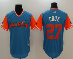 Miami Marlins #27 Giancarlo Stanton Cruz 2018 Players Weekend Authentic Stitched MLB Jersey