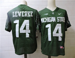 Michigan State Spartans #14 Brian Lewerke Green Vapor Untouchable Limited Stitched NCAA Jersey