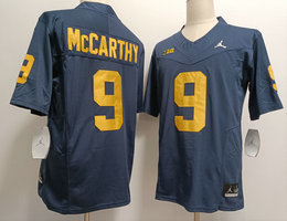 Michigan Wolverines #9 J.J. Mccarthy Navy Diamond Style NCAA Jersey