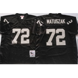 Mitchell And Ness Oakland Raiders #72 John Matuszak Black Throwback Authentic Stitched NFL Jersey