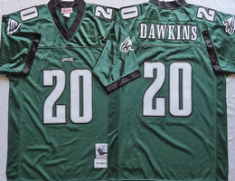 Mitchell And Ness Philadelphia Eagles #20 Brian Dawkins Green Throwback Authentic Stitched NFL Jersey