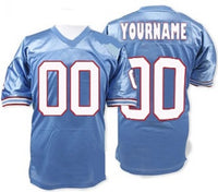 Mitchell and Ness Houston Oilers Customized Blue Throwback Authentic Stitched NFL Jerseys