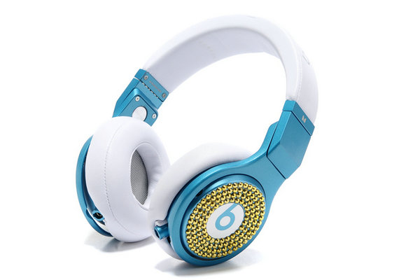 Monster Beats Inlaid with gold drill blue