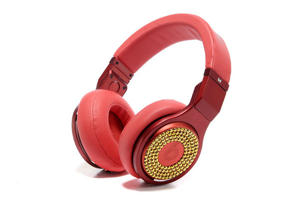 Monster Beats Inlaid with gold drill red 2