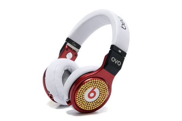 Monster Beats Inlaid with gold drill red
