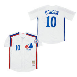 Montreal Expos #10 Andre Dawson 1982 White Throwback Authentic Stitched MLB Jersey