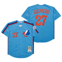 Montreal Expos #27 Vladimir Guerrero Blue Throwback 2000 Authentic Stitched MLB Jersey