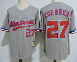 Montreal Expos #27 Vladimir Guerrero Gray Throwback Authentic stitched MLB jersey
