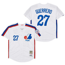 Montreal Expos #27 Vladimir Guerrero White 1982 Throwback Authentic Stitched MLB Jersey