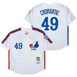 Montreal Expos #49 Warren Cromartie White Throwback Authentic Stitched MLB Jersey