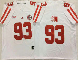 Nebraska Huskers #7 Ndamukong Suh White NCAA Football jersey