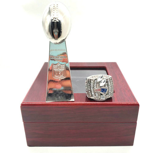 New England Patriots 2003 NFL one ring + one trophy set