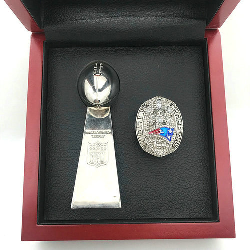 New England Patriots 2018 NFL one ring + one trophy set