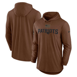 New England Patriots 2023 brown Salute To Service Pullove Hoodie