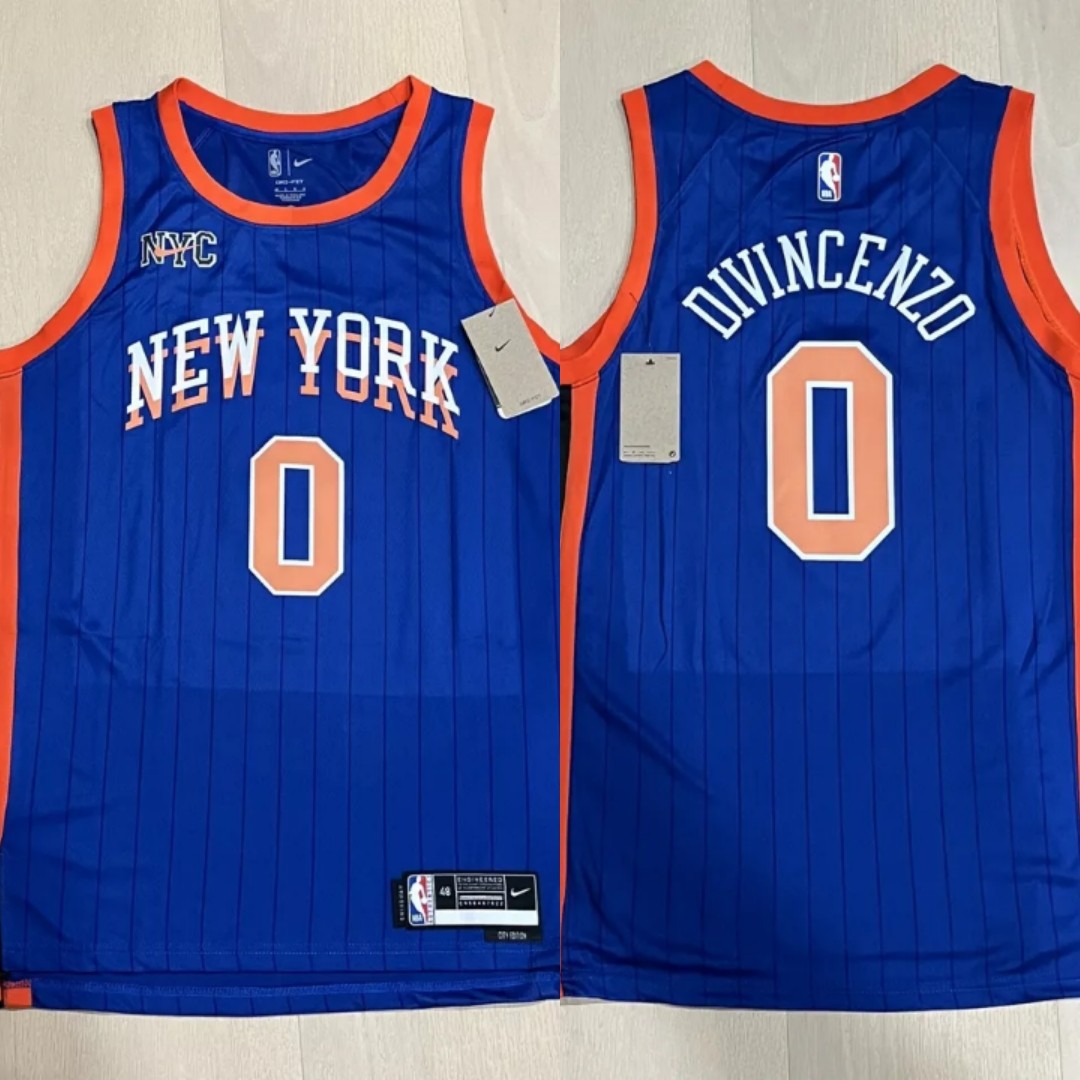 New York Knicks #0 Donte Divincenzo Blue NBA jersey