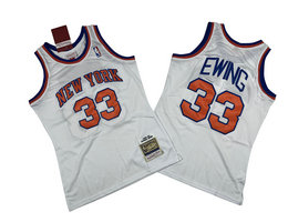 New York Knicks #33 Patrick Ewing White Mesh 1985-86 Hardwood Classic Authentic Stitched NBA jersey