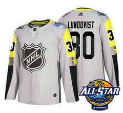 New York Rangers #30 Henrik Lundqvist Grey 2018 NHL All-Star Stitched Ice Hockey Jersey