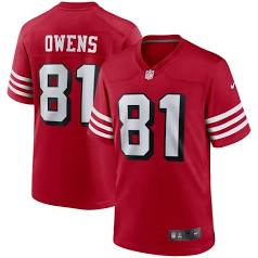 Nike  San Fransico 49ers #81 Terrell Owens Red 2023 F.U.S.E black outline jersey