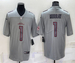 Nike Arizona Cardinals #1 Kyler Murray Grey Atmosphere sleeves with patch Fashion Authentic Stitched NFL Jersey