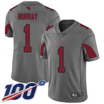 Nike Arizona Cardinals #1 Kyler Murray With 100th Season Patch Grey Inverted Legend Authentic Stitched NFL jersey