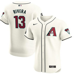 Nike Arizona Diamondbacks #13 Emmanuel Rivera Cream Flex Base Authentic Stitched MLB Jersey