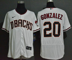 Nike Arizona Diamondbacks #20 Luis Gonzalez White Flex Base Authentic Stitched MLB jersey