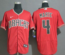 Nike Arizona Diamondbacks #4 Ketel Marte Red Flex Base Authentic Stitched Baseball jersey
