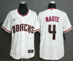 Nike Arizona Diamondbacks #4 Ketel Marte White Flex Base Authentic Stitched Baseball jersey