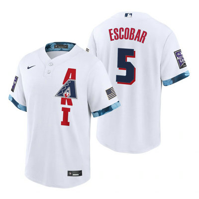 Nike Arizona Diamondbacks #5 Eduardo Escobar 2021 All star White Game Authentic Stitched MLB Jersey