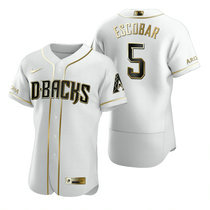 Nike Arizona Diamondbacks #5 Eduardo Escobar White Golden Flex Base Authentic Stitched Baseball jersey
