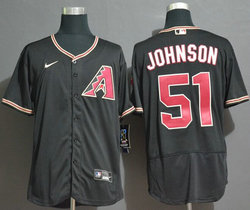 Nike Arizona Diamondbacks #51 Randy Johnson Black Flex Base Authentic Stitched MLB jersey