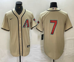 Nike Arizona Diamondbacks #7 Corbin Carroll Cream no name Game Authentic Stitched Baseball jersey